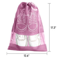 2 x Brand New WOOKIT Travel Shoe Bags of 20, Waterproof Dustproof Fleece Shoe Bag Set, with Transparent Viewing Window and Drawstring for Shoes Sports Shoes Boots Sandals Children s Shoes 17x12 -White - RRP €39.34