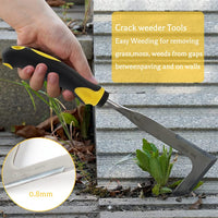 1 x RAW Customer Returns Taozoey joint scraper, weed puller, weed knife, weed scraper made of stainless steel, weed puller with handle, hand weed puller for removing weeds and moss, garden tools, garden tool A  - RRP €13.36