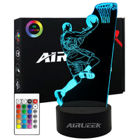 1 x RAW Customer Returns AIRUEEK 3D basketball gifts night light, illusion LED lamp with 16 color changes and remote control, basketball decoration room, gifts for basketball players - RRP €16.33