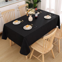 1 x RAW Customer Returns Smiry Washable Rectangular Tablecloth 140 x 100cm Polyester Waterproof Lotus Effect Stain Resistant Washable Outdoor Party Kitchen Black - RRP €22.8