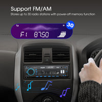 1 x RAW Customer Returns Car radio Bluetooth, Avylet FM AM 7 colors car radio with Bluetooth hands-free system, car radio 1 Din with 2 USB AUX SD cards MP3 players - RRP €36.99