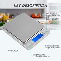 1 x RAW Customer Returns Digital kitchen scales, Mafiti fine scales 0.1g 3kg, PSC tare function LCD display, letter scales, pocket scales - silver - RRP €8.99