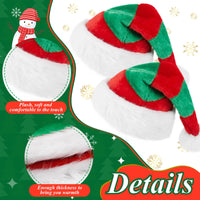 2 x Brand New SATINIOR 2 Christmas Hats in Red Green Unisex Plush Christmas Beanies Funny Santa Hat Christmas Elf Hat for Adults Novelty Decorations Party Supplies - RRP €28.72