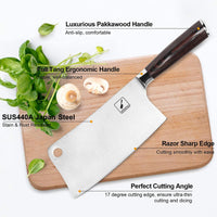 1 x RAW Customer Returns imarku cleaver knife, 18 CM sharp Chinese chef s knife, high-quality high-carbon stainless steel cleaver, cleaver knife, chopping knife with ergonomic pakka wood handle Father s Day gift - RRP €39.99