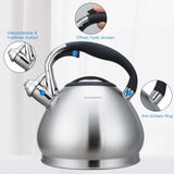 1 x RAW Customer Returns Easyworkz kettle induction whistling kettle made of stainless steel, 2.3 l tea kettle for all hotplates, whistling kettle with heat-resistant and non-slip handle, kettle for tea coffee - RRP €37.14