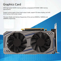 1 x RAW Customer Returns VBESTLIFE GTX550Ti Graphics Card, 8GB 128BIT GDDR5, Desktop Computer, Gaming Discrete Graphics Card, PCI Express2.0, Dual Cooling Fan - RRP €90.11