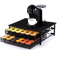 1 x RAW Customer Returns SYSYLY coffee capsule holder drawers compatible for Dolce Gusto, organizer for storing 72 capsules, anti-slip feet, robust, shockproof and metal, black. - RRP €47.21