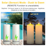 1 x RAW Customer Returns PChero LED Solar Rechargeable Candles Outdoor with Remote Control, 2 Pack Electric Pillar Candles Rechargeable LED Candles with Timer Waterproof Garden Decoration for Outdoor Garden Patio Table Decoration - RRP €31.99