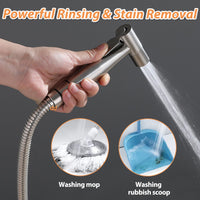 1 x RAW Customer Returns Bidet toilet sprayer made of stainless steel Bidet hand shower stainless steel spray head shower hand shower stainless steel spray head for toilet cleaning, pet bath towel - RRP €8.66