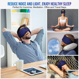 1 x RAW Customer Returns LC-dolida Sleep Mask with Headphones Side Sleeper 100 Blackout Sleep Mask Bluetooth Washable Light Blocking Sleep Glasses with Microphone for Travel Nap Yoga Meditation Sleeping Blue  - RRP €28.99