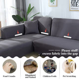 1 x RAW Customer Returns Jaotto Sofa Covers Sofa Cover Elastic Spandex Stretch Sofa Covers Couch Cover for L-Shaped Sofa Universal Washable Sofa Cover 2-Seater Anti-Slip 2 Seater 2 Seater, Gray  - RRP €54.44