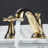 1 x RAW Customer Returns Kelelife 3-Hole Basin Faucet Gold Polished 2-Handle WideSpread Basin Faucet - RRP €81.12