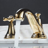 1 x RAW Customer Returns Kelelife 3-Hole Basin Mixer Tap Gold Polished 2-Handle WideSpread Basin Mixer Tap - RRP €79.99