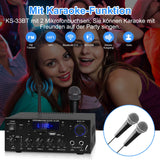 1 x RAW Customer Returns Home Audio Amplifier, KS-33BT 2 Channel Bluetooth5.0 HiFi Amplifier, RMS 60W X 2 Max 400W X 2 Stereo Amplifier Receiver W Echo, USB SD AUX BT.C FM Microphone for Home Theater, Car, party, karaoke - RRP €50.4