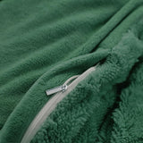 1 x RAW Customer Returns KEAYOO Plush bed linen 155x220 cm cuddly bed linen with fluffy teddy fleece extra warm for winter pillowcase 80x80cm dark green, 155x220  - RRP €42.35