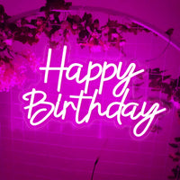 1 x RAW Customer Returns HFHungkeong Happy Birthday Neon LED Letters Neon Light Can Be Used for Birthday Parties Bars Pubs Wedding Anniversaries Valentine s Day Home Decoration Background Decoration Night Lights Pink  - RRP €30.95