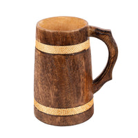 1 x RAW Customer Returns GoCraft Handcrafted Wooden Beer Mug Camping Travel Outdoor Mug for Men Tea Coffee Cup with Handle Craft Mug Drinking Stein - RRP €29.71