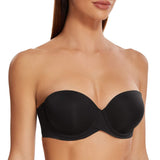 1 x RAW Customer Returns MELENECA Women s Push-Up Strapless Bra - Underwire Bra with Molded Cups Black 75D - RRP €30.24