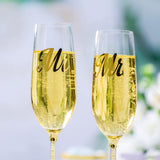 1 x Brand New Inweder Champagne Glasses Champagne Flutes Wedding Anniversary Gifts - Mr and Mrs Champagne Glasses with Wooden Gift Box Set of 2 Crystal Gold Wine Glasses for Couple Birthday Engagement Bride Groom - RRP €35.96