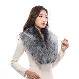 1 x RAW Customer Returns YXCFEWD Women s Fur Collar Scarves Cold Fur Scarf for Women Neck Warmer Winter Black  - RRP €18.83