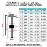 1 x RAW Customer Returns KAOLALI Fuel Level Sensor, Boat Fuel Sender Fuel Level Sensor Stainless Steel Fuel Tank Sending Unit Fits Fuel Gauge 0-190 Ohm 125mm for RV Boat - RRP €25.99