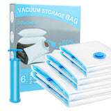 1 x RAW Customer Returns 6Pcs Vacuum Bag Clothes Vacuum Cleaner 2XXL 2XL 2L Reusable Vacuum Storage Bag Vacuum Cover Storage with Pump for Duvets Bedding Pillows Clothes Luggage - RRP €15.74