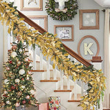 1 x RAW Customer Returns Winter artificial plant Christmas decoration hanging plants, golden Christmas garland with acrylic diamond, Advent garland with glitter Christmas decoration, length 180 cm - RRP €24.19