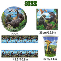 5 x Brand New HGSHUO Dino Party Tableware Children s Birthday Decoration Birthday Jurassic Dinosaur Party Tableware Tablecloth Paper Plate Cup Napkins Animals Jungle Birthday Party Carnival Table Decoration - RRP €95.75