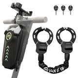 1 x RAW Customer Returns E Scooter Lock 8mm Chain 3L Waterproof Bag Mobile Phone Holder for Electric Scooter - RRP €71.9