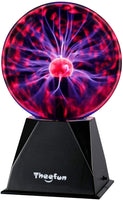 1 x RAW Customer Returns Theefun Magic Plasma Ball, 15cm Electrostatic Ball Touch Sensitive Educational Toy Flashing Strobe Plasma Lamp Spherical Light Effects - RRP €32.75