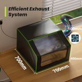 1 x RAW Customer Returns Bsdonte Laser Housing for Laser Engraving Machine - Laser Enclosure Tent with Exhaust Fan 700x700x460MM, LED Strip, Laser Housing Eye Protection Fireproof Soundproof, Blocks Smoke and Odors - RRP €110.45