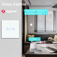 1 x RAW Customer Returns BSEED Smart ZigBee Roller Shutter Switch, Compatible with Smart Life Tuya APP, Works with Alexa and Google Home, Intelligent Blind Switch with Touch Panel White Hub Required  - RRP €31.99