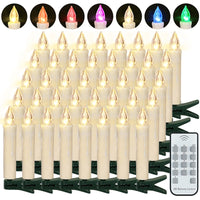 1 x RAW Customer Returns FREEPOWER 40s Christmas LED Candles Warm White Colorful, Wireless Christmas Tree Candles with Remote Control Timer Flickering Dimmable, Christmas Decoration Fairy Lights for Christmas Tree, Indoor Outdoor Waterproof - RRP €46.38