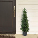 1 x RAW Customer Returns CROSOFMI Fake Outdoor Plants Cedar Tree Large 95 cm Indoor Artificial Plants Tall Decorations 2 Pack  - RRP €66.04