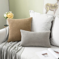 1 x RAW Customer Returns MIULEE Set of 2 Cushion Covers Corduroy Throw Pillow Cover Sofa Cushion Decorative Couch Cushion Pillow Case Cover Soft for Living Room Bedroom 16x24 inch 40x60 cm Brown - RRP €21.99