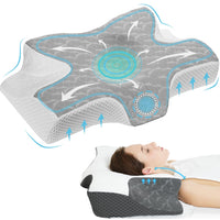 1 x RAW Customer Returns Joynox Orthopedic Pillow, Memory Foam Pillow, Ergonomic Pillow, Sleeping Pillow, Neck Pillow, Pillow for Neck Pain, Neck Support Pillow for Side Sleepers, 64 x 12.5 10.5 x 36 cm - RRP €35.99