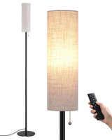 1 x RAW Customer Returns EDISHINE floor lamp living room 165cm, floor lamp LED dimmable, floor lamp with remote control, E27 LED bulb included, linen lampshade, vintage reading lamp for bedroom, black - RRP €39.99