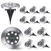 1 x RAW Customer Returns Joomer 12 Pack Solar Floor Lights Outdoor, Solar Lights for Garden Outdoor with 8 LEDs, 6000K White Waterproof LED Solar Garden Lights, Solar Lamps for Outdoor Lawn Driveway Walkway Patio - RRP €39.99