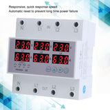 1 x RAW Customer Returns 3 Phase DIN Rail Voltmeter Ammeter Multitester, Electricity Meter DIN Rail Automatic Overvoltage Overcurrent Protector AC 390 500V 63A  - RRP €38.87