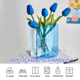 2 x Brand New Book vase, vase glass blue, glass vases acrylic, bellflower book vase for flowers, transparent blue vase book shape glass, for decorating the living room, study, bedroom, office - RRP €12.48