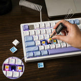 1 x RAW Customer Returns EPOMAKER x LEOBOG Hi75 Aluminum Alloy Mechanical Keyboards, Gasket Wired Gaming Keyboard, Programmable, Hot Swap, NKRO for Win Mac White Purple, Ice Cyan Switch  - RRP €121.99