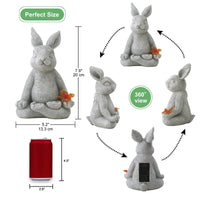 1 x RAW Customer Returns Yeomoo Meditation Yoga Rabbit Figures Decorative Room Garden Decoration for Drau Rabbit with Solar Butterfly Garden Figures Gifts for Women Mom Girlfriend Birthday Waterproof Decoration Living Room Garden - RRP €35.28