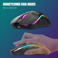 1 x RAW Customer Returns RedThunder K84 Wireless Gaming Keyboard and Mouse Set, QWERTZ DE Layout, Rechargeable Compact, Ultralight - with Honeycomb Construction for PC MAC PS5 Xbox Gamers - RRP €65.53