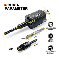 1 x RAW Customer Returns GVHAKG diamond core drill bit, box countersink core drill bit, SET 68mm segment height 10mm, with centering drill 10x120 mm, for electrical flush-mounted boxes in concrete, masonry and stone - RRP €36.88