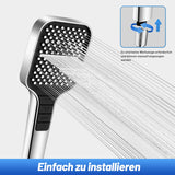 1 x RAW Customer Returns VEHHE shower head, water-saving, 7 jet types, shower head, rain shower with stop button, one-hand adjustment and anti-jam silicone nozzle, large shower head, pressure-increasing silver . - RRP €19.99