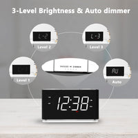 1 x RAW Customer Returns Clock Radio, Alarm Clock with Bluetooth, Large LED Display, FM Radio, Dual Alarm Clock, USB Charging Port, Night Light, Auto Manual Dimmer, Snooze, Sleep Timer iTOMA CKS507 - RRP €30.99