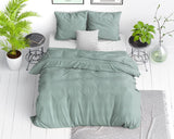 1 x RAW Customer Returns Sleeptime 100 cotton bed linen - stone washed - 4-piece 135 x 200cm - green - breathable and skin-friendly duvet covers with zip - bed linen set with 2 pillowcases 80cm x 80cm - RRP €49.7