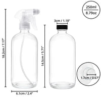 1 x RAW Customer Returns BELLE VOUS Empty Refillable Clear Atomizer Spray Bottle 3 pcs - Spray Bottle 250ml - 2 Jet Settings - Spray Bottle Cleaners, Water, Aromatherapy Essential Oils - RRP €18.14