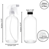 1 x RAW Customer Returns BELLE VOUS Empty Refillable Clear Atomizer Spray Bottle 3 pcs - Spray Bottle 250ml - 2 Jet Settings - Spray Bottle Cleaners, Water, Aromatherapy Essential Oils - RRP €18.14