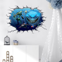 1 x Brand New Watercolor Ocean Wall Sticker, Wall Sticker 3D Window, Under the Sea World Life Marine Animal Fish Wall Decoration, Mural Living Room Bedroom Children s Room Decoration Bathroom Octopus  - RRP €20.4